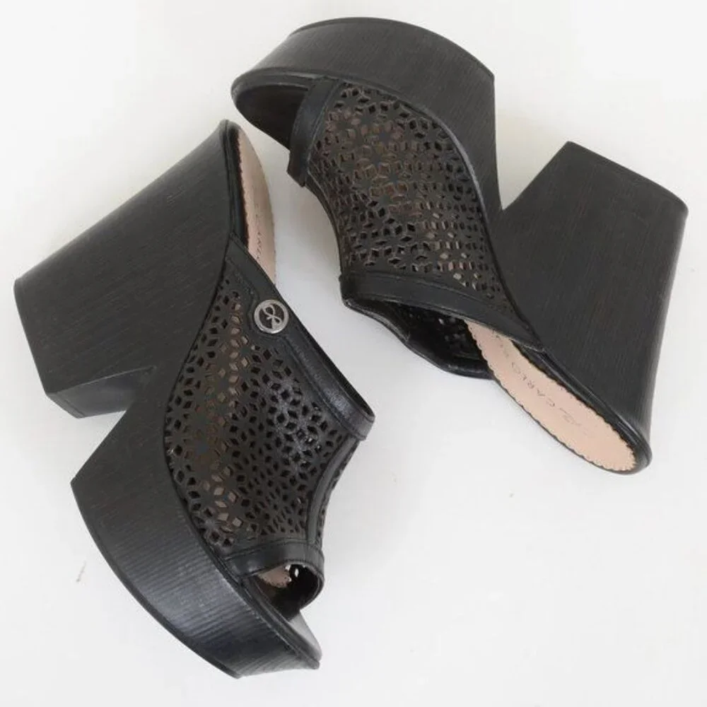 Carlos Rossetti Women's Size 8.5 Platform Mule Slide Wedge Heels Resort Cruise